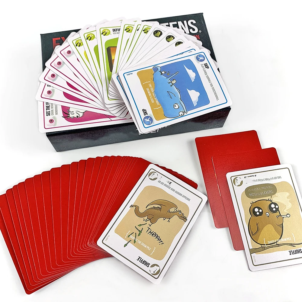 EK English Bomb Cat Leisure Party Game Multiplayer Interactive Cards Game Friends Party Games Family Entertainment Card image 4