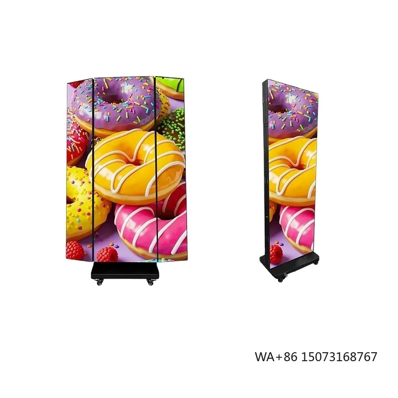 

Interior Poster LED P1.86 Double-Sided Foldable Floor-Standing 8K HDR LED Display Screen for Tradeshow