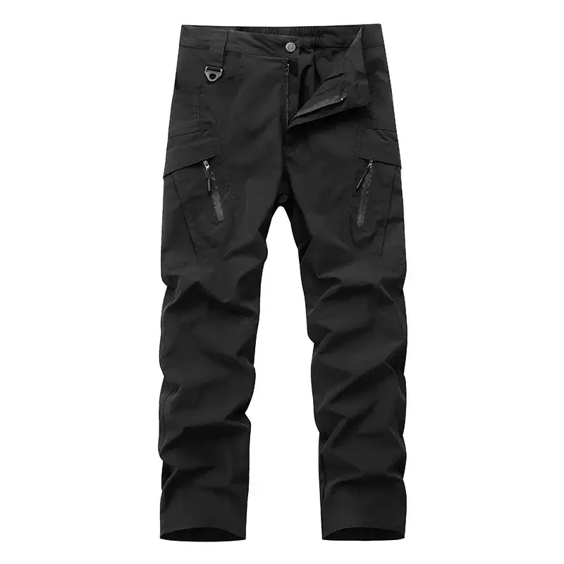 Autumn and Spring Trendy Solid Color Outdoor Sports Multi Pocket Work Pants Loose and Comfortable Plus Size Men's Premium Pants