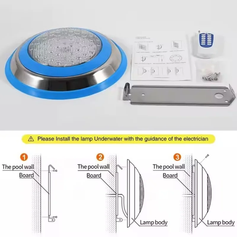 LED Swimming Pool RGB Underwater Light 12V AC Surface Plat Fountain Lights IP68 Waterproof 18W 36W 45W 54W
