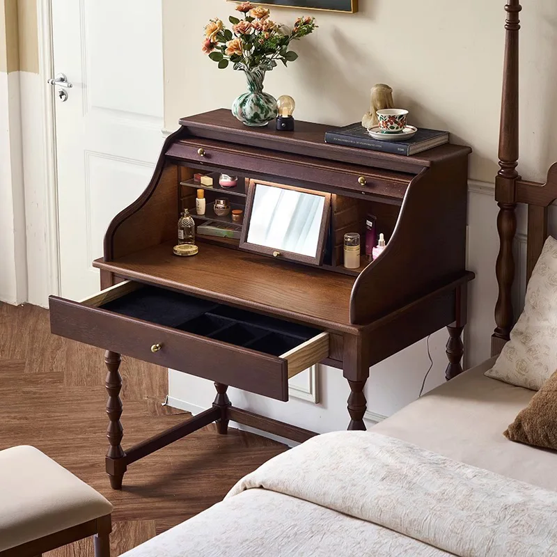 フランスのレトロな無垢材のドレッサー、ヴィラ、中世のオルガン、ローラーシャッター、ロッカー