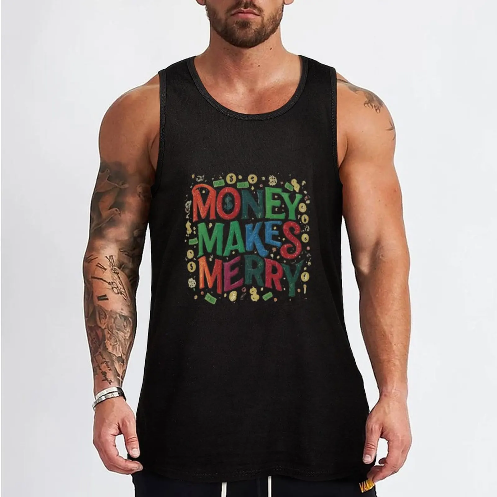 Money Talks: Cash Themed Tank Top Design Tank Top bodybuilding for men t shirts