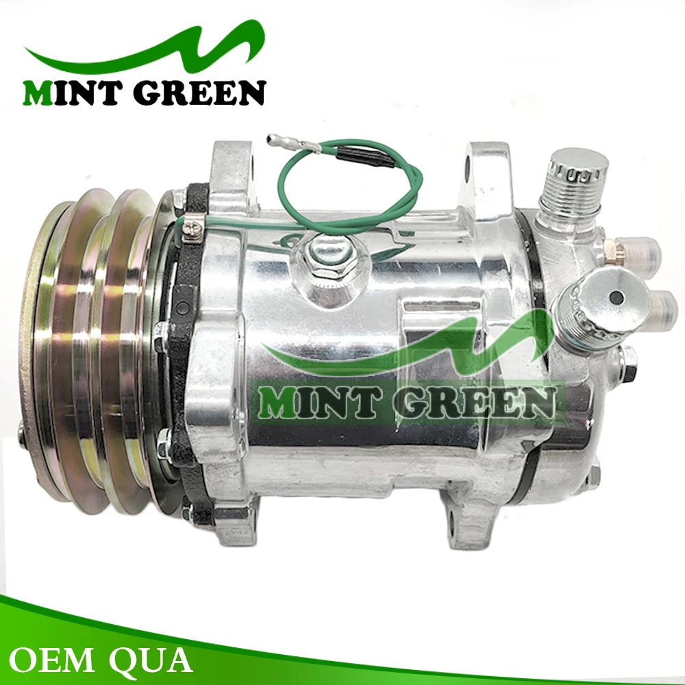 NEW Universal AC Compressor For Sanden 5h14 for Sanden SD508 508 SD510 Tractor Excavator Heavy Duty Truck 12V/24V 