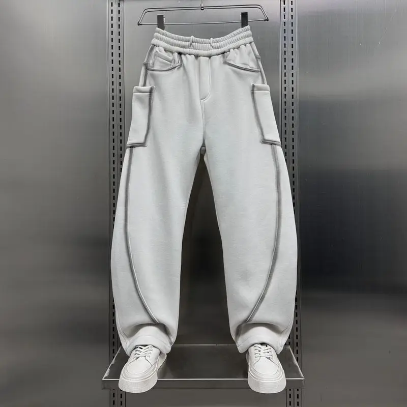 الخريف Sweatpants الرجال العصرية الشارع الشهير بلون مخطط عادية سليم صالح السراويل الرياضية موضة مريحة ركض
