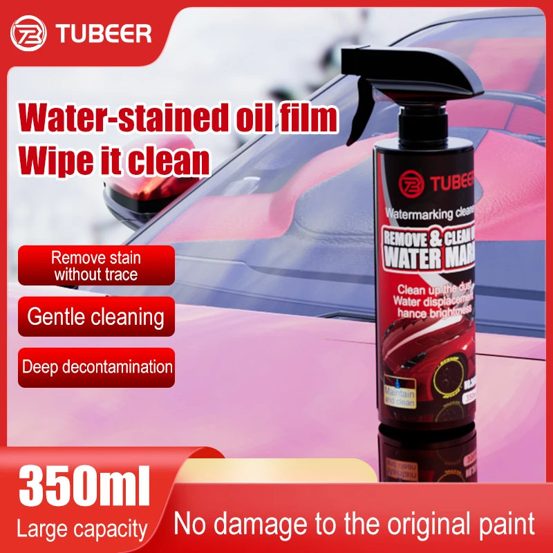 TUBEER 350ML Water Mark Remover Deep Decontamination for Cars Body High Gloss Hard Water Spot Removal Glass Cleaning Liquid