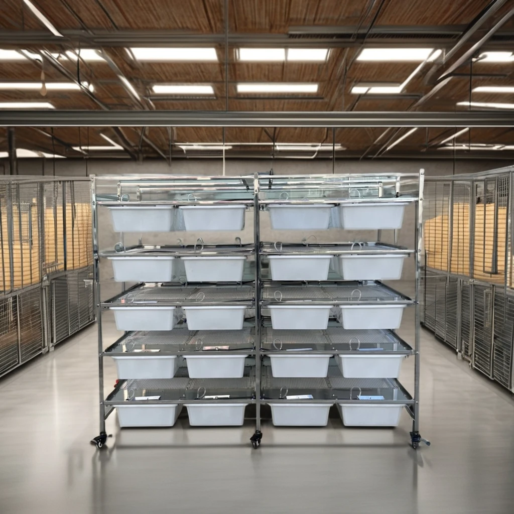 

Luxury Modern 40-Drawers Mouse Carrier 304 Stainless Steel Plastic Lab Rack Double-Sided Mesh Tubs Dot Drinking Small Animals