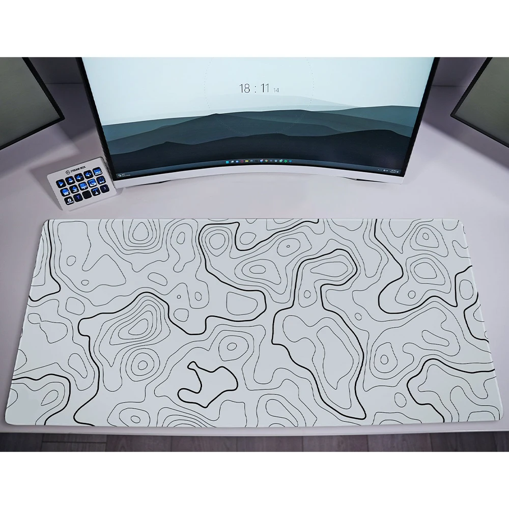 Black Mouse Pad Playmat Laptop White 900x400/80x30 Mouse Pad Stitched Edges Nonslip Rubber Base Machine Washable Speed & Control