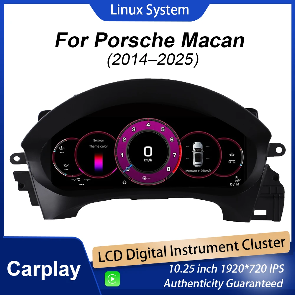 

Цифровая приборная панель для Porsche Macan 2014-2025: Спидометр, HD-экран 12.3” (1920*720), быстрый запуск за 2 секунды, Plug&Play