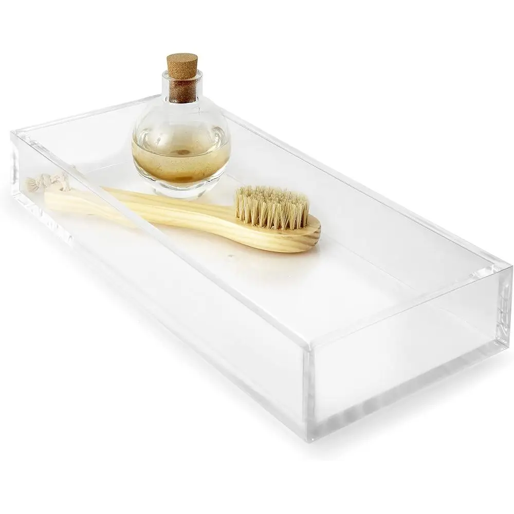 

Clear Catchall Decorative Tray | Minimalistic Design or Keys, Wallet, Perume, lry, or Makeup | Recular Organizer Tray or Vanity