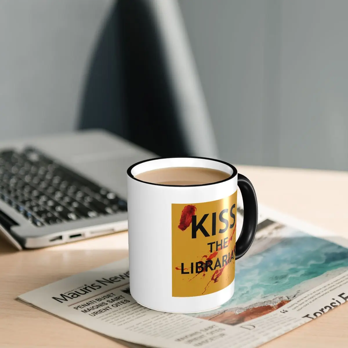 Spike's Kiss The Librarian Mug Mug Funny Ceramic Coffee Cups Tea Mugs Milk Cup Drinkware Gifts for Woman Man