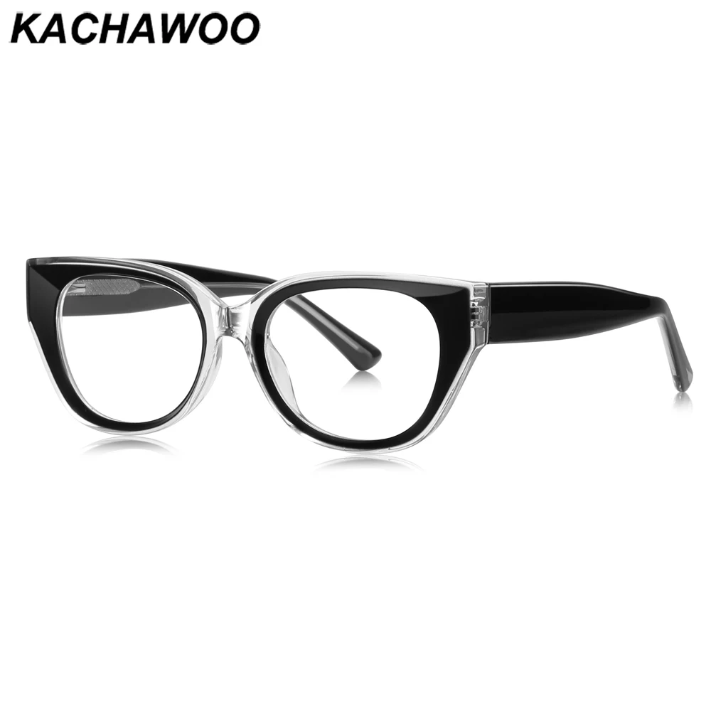 

Kachawoo очки «кошачий глаз» с защитой от синего света TR90, толстая оправа, квадратная мужская и женская оправа для очков, модная европейская стильная черная, синяя, зеленая