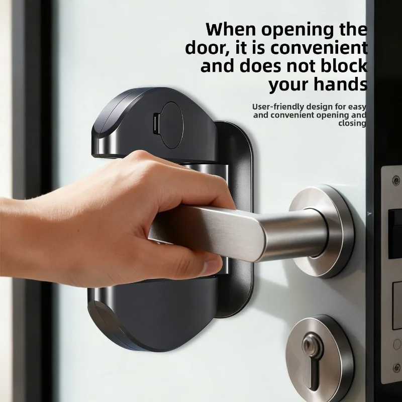 Door Handle Lock with Alarm Anti-Opening Safety Lock for Kids Pets No Drill Door Stopper Home Security