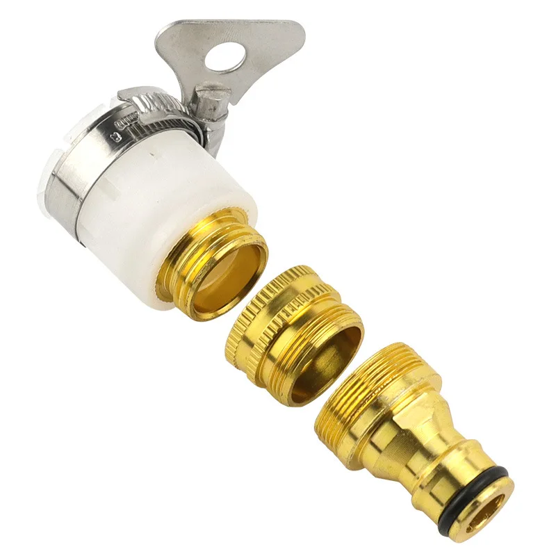 العالمي خرطوم الحنفية محول صنبور موصل الصنبور 3 في 1 سبائك الألومنيوم صنبور موصل سريع حديقة سقي اقتران مشترك