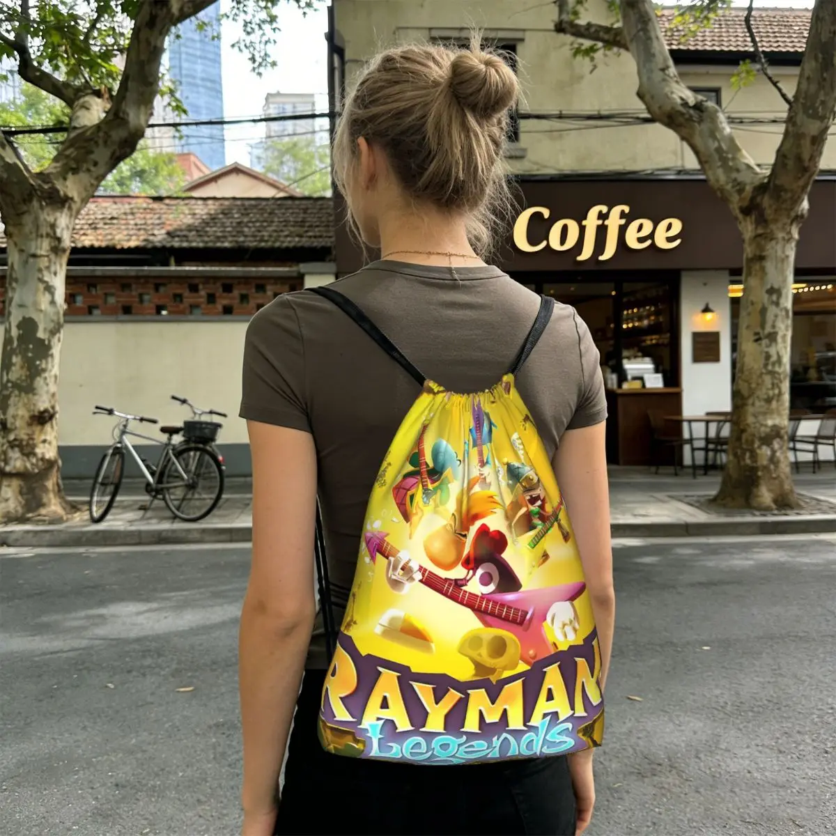 Cartoon Games Rayman Legends Backpacks Casual Drawstring Bags Sports Bag Book Bags for Man Woman School