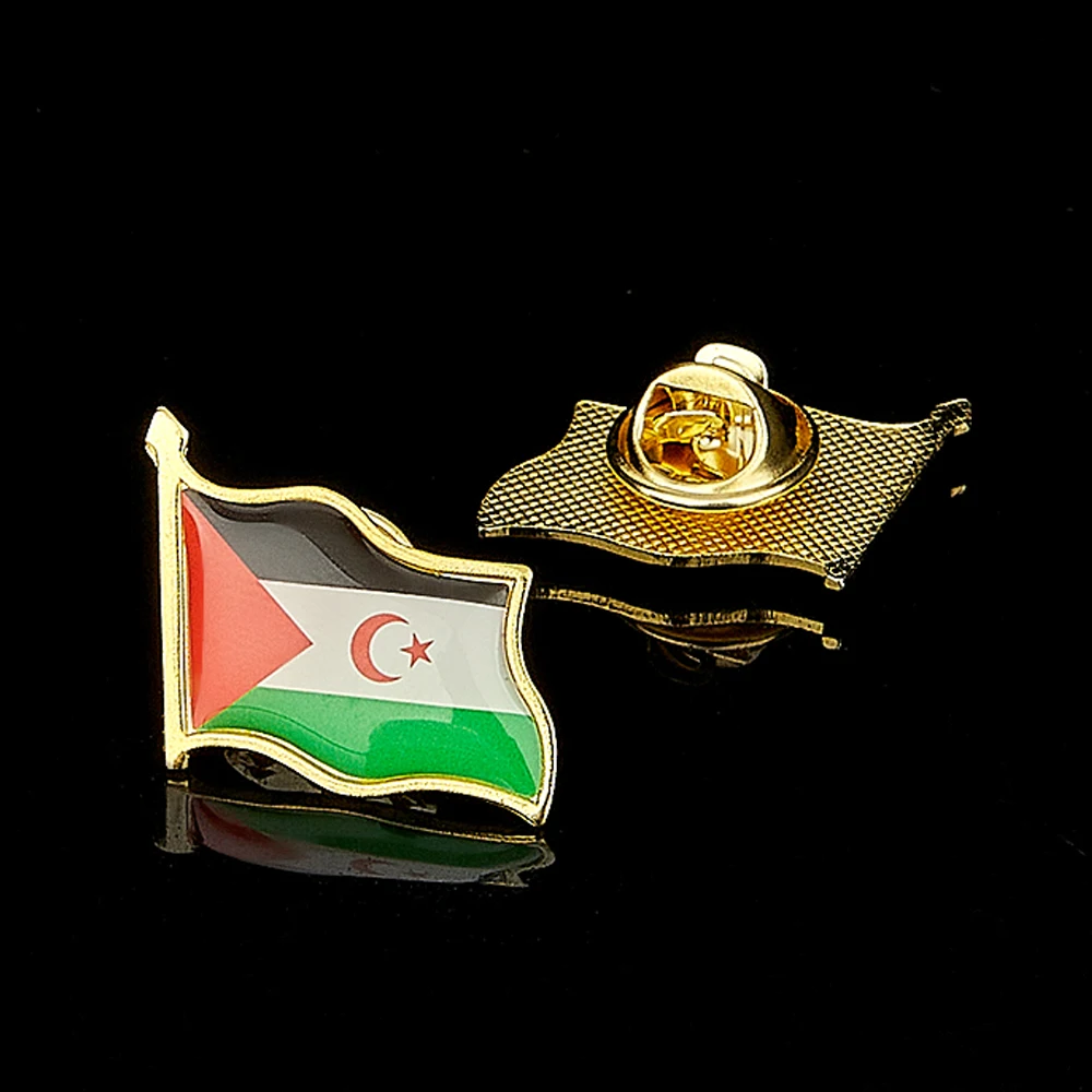 The Sahrawi Arab Democratic Republic Western Sahara Epoxy Painting Flag Metal Tie Lapel Badge Brooch Pin