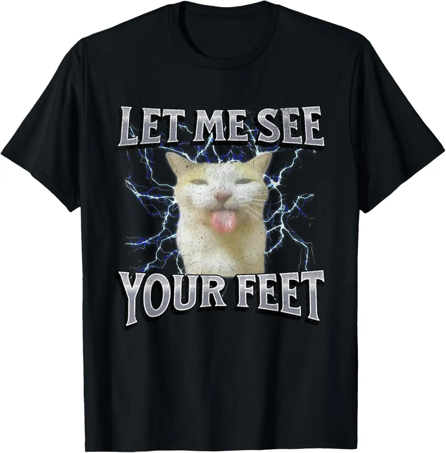 Your Feet Funny Offensive Cat Meme Bootleg Graphic T-Shirt For Men Women 100% Cotton Trendy Y2K Short-Sleeve Tee-Soft,