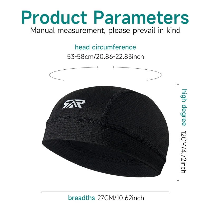 New Men's Cooling Skull Cap for Cycling Running and Motorcycle Use Quick Dry Sweat Wicking Helmet Liner Sun Protection 1/2PCS