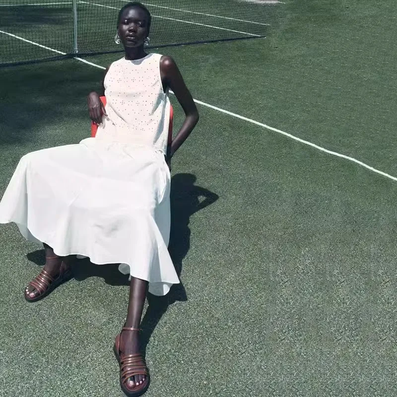 Summer 2024 Women's Casual Loose Floral Lace Embroidery Top New Arrival  irt Comfortable Breathable ort Sve Tee