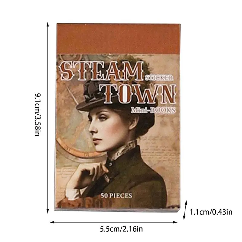 كتب ملصقات عتيقة مزخرفة متعددة الأغراض، كتاب ملصقات محمول، ملصقات حرفية جمالية لأجهزة الكمبيوتر المحمولة للمخططين