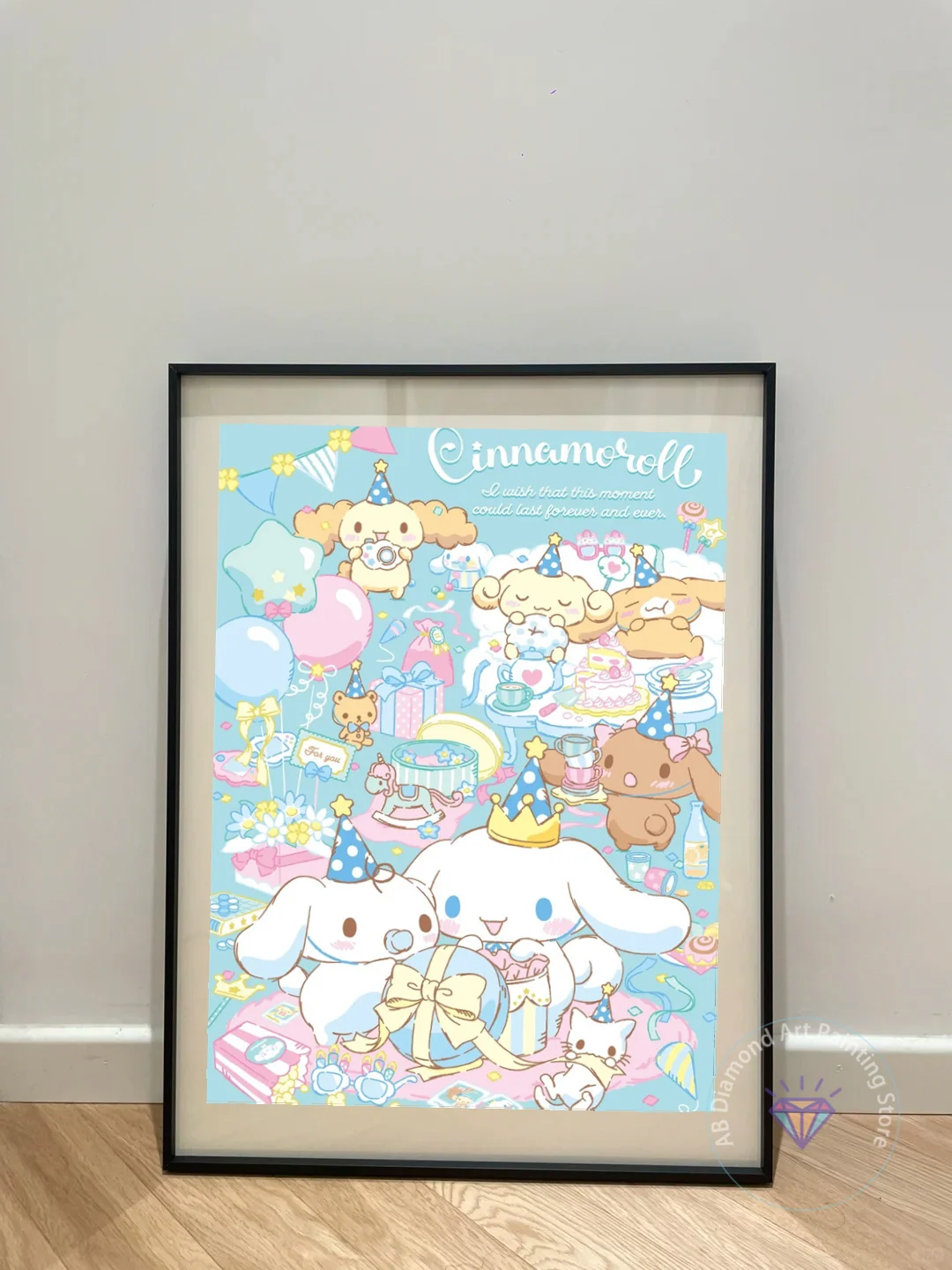 Sanrio AB Diamond Painting Cute Cinnamoroll Kit Embroidery Color Oil painting Hand Mosaic art 5D children's home decoration gift