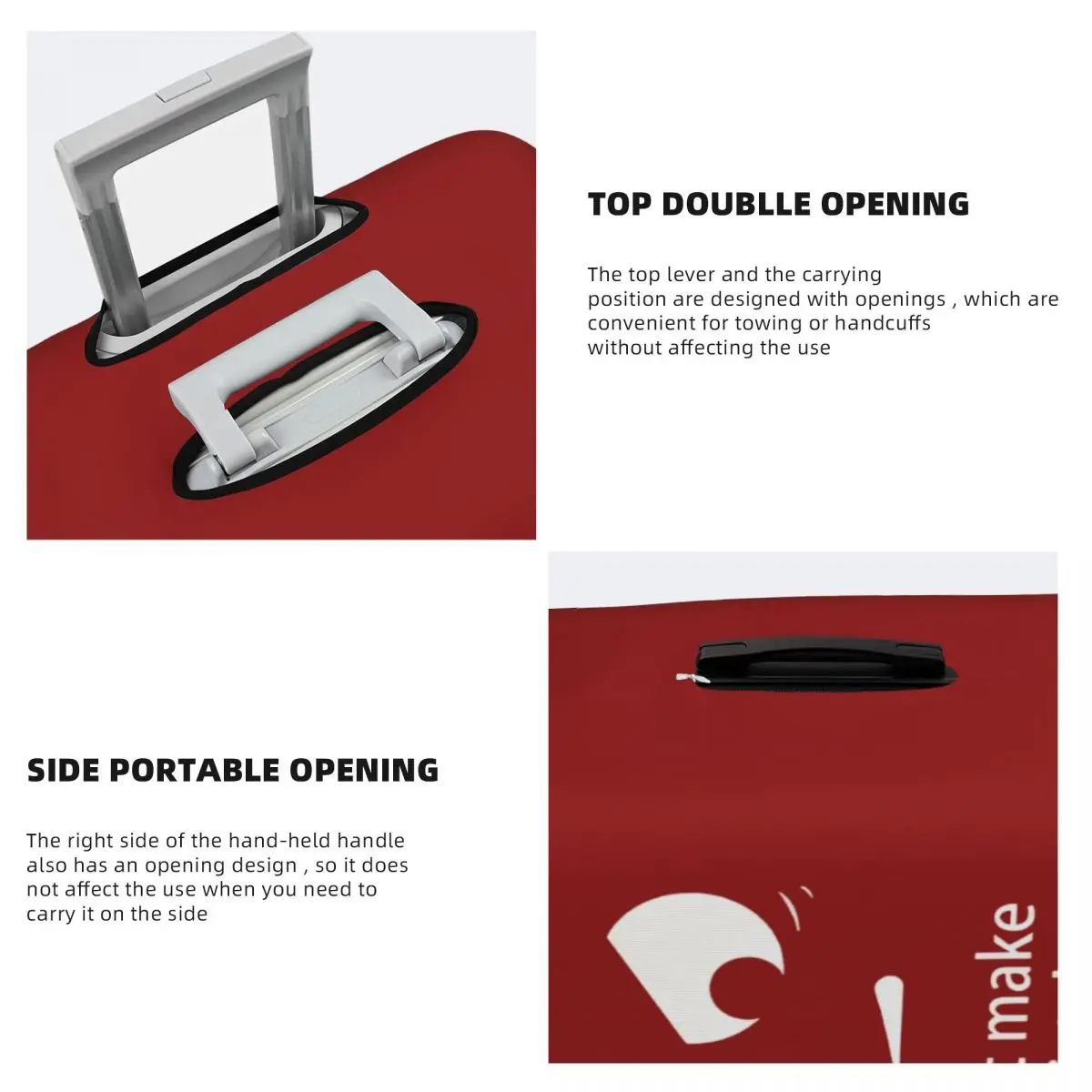 Aangepaste grappige maak geen fout Cartoon gezicht bagagehoes elastische reiskoffer beschermhoezen past op 18-32 inch