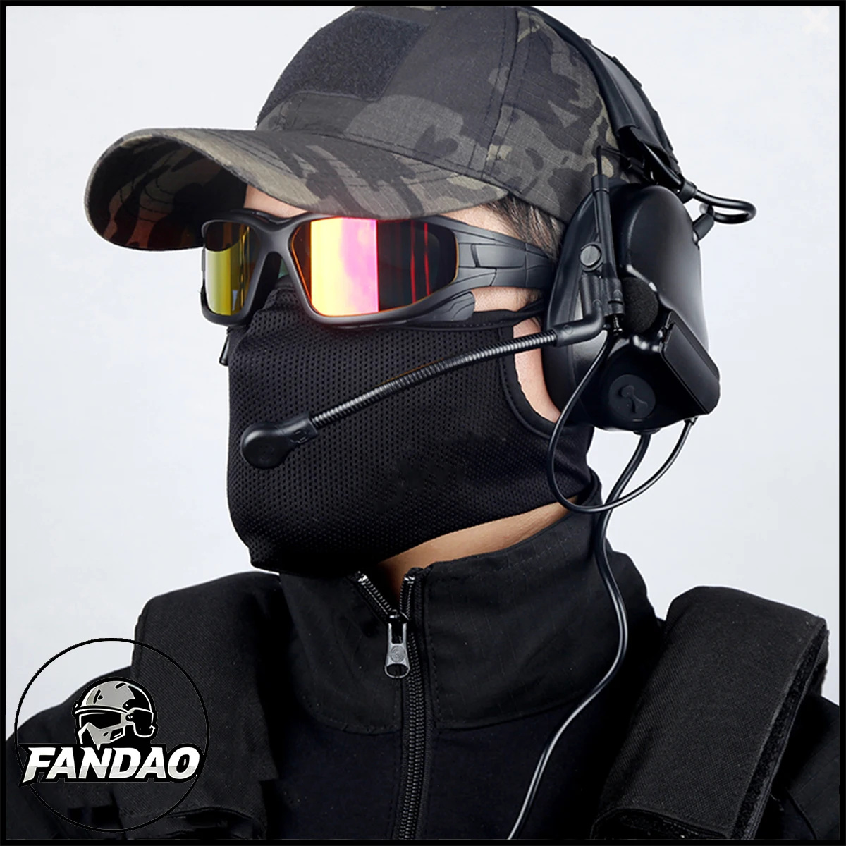 

Tactical Headset and Baseball Cap Set with Goggles Face Shield Airsoft Shooting Training Equipment for Hunting CS Game Cosplay