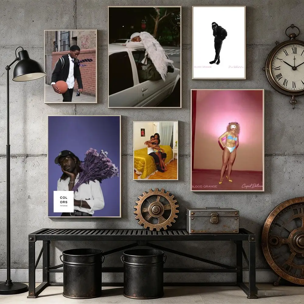 Singer B-Blood Orange Poster HD Self Adhesive Wall Mural Stickers Decals for Bedroom Living Room Home Decor Gift