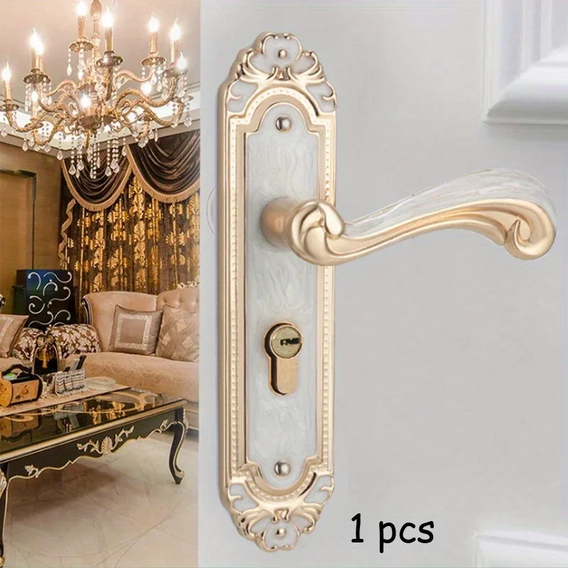 

1 шт., набор замков для внутренней дверной ручки в европейском стиле, ручка для шкафчика, набор замков для спальни, современный дизайн дома с ключами, защитная дверь