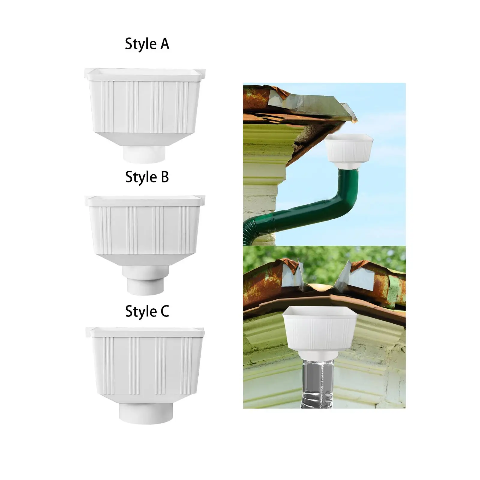Rainwater Collection System PVC Downspout Gutter Diverter for Outdoor Landscape Yard Garden Irrigation Water
