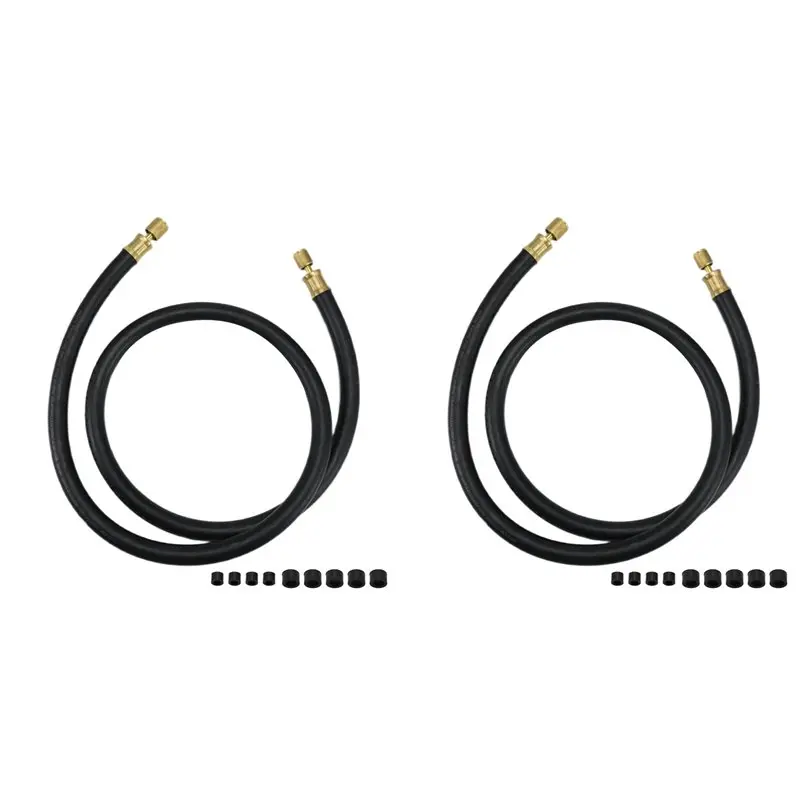 

【LAST CHANCE】2X High-Flow Refrigerant Hose, Black, 6Ft, 1/2Inch Diameter, 3/8Inch To 1/4Inch Fitting