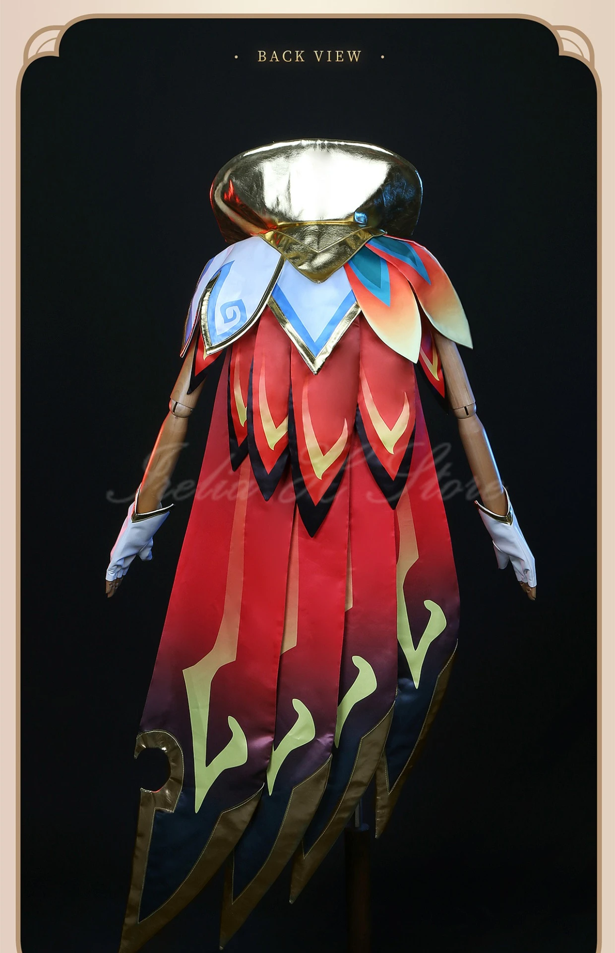 (stock}Irelia H Store LOL Brave Phoenix Xayah Cosplay Costume Halloween dress female with cloak image 3