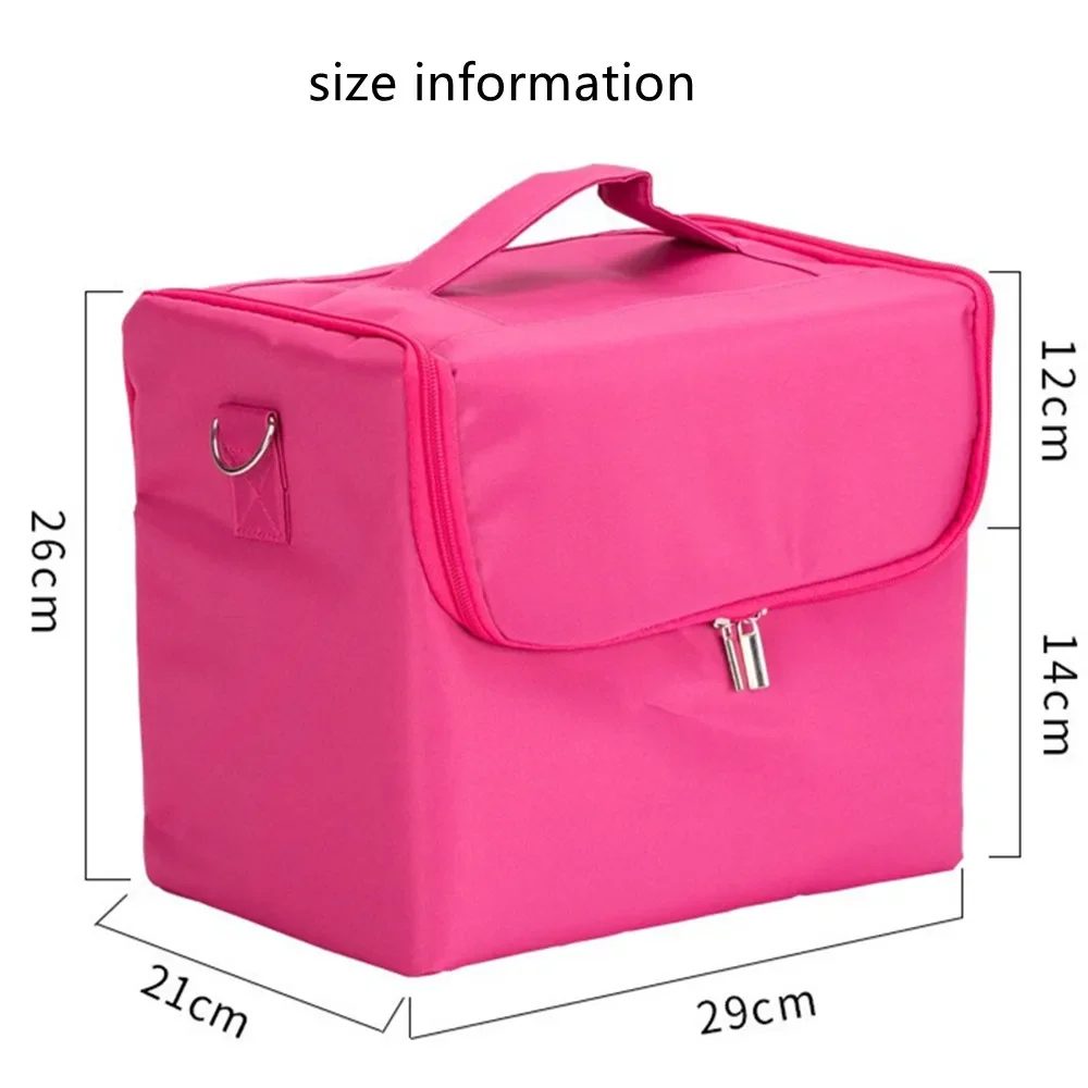 Women Makeup Case Embroidery Manicure Toolbox Waterproof Cosmetics Travel Storage Box Detachable Shoulder Bags Handbag Suitcase