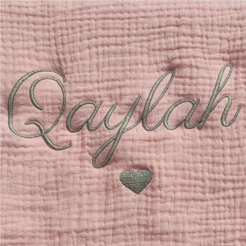 Personalized Name Baby 2 Layer Gauze Pillowcase Custom Muslin Pillowcase Cotton Muslin Cushion Cover Pillow Cover Baby Gift