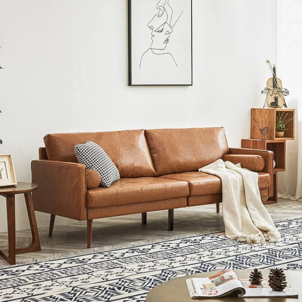 Faux leather sofa, 73 