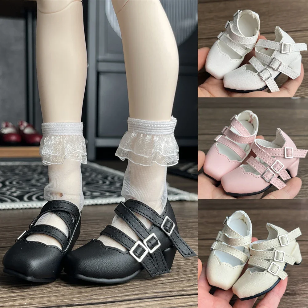 （Customize 30 Days）D09-P106 children handmade toy 1/4 MSD BJD Doll shoes Square toe buckle small leather shoes 1pair