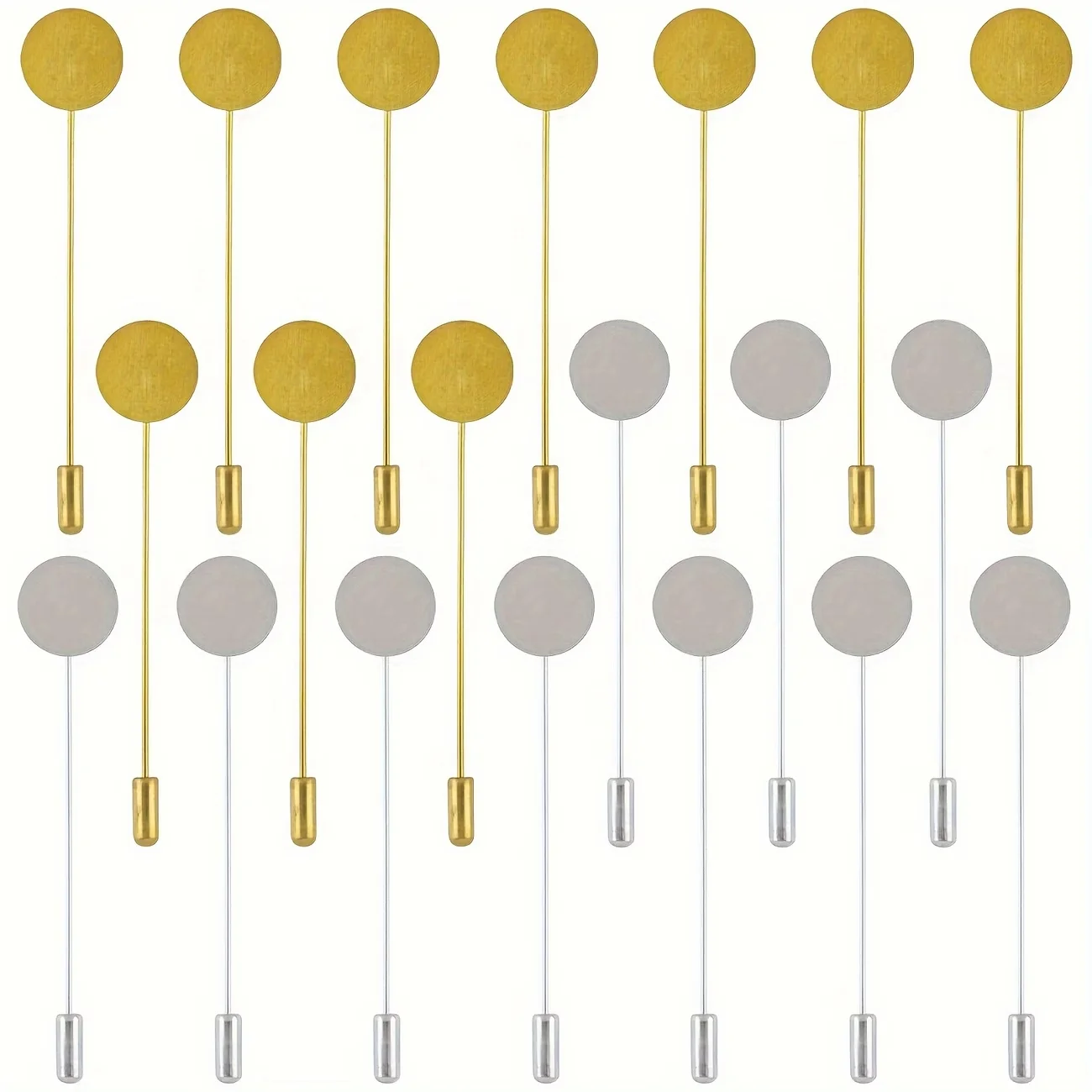 10 Pcs Blank Tie Tack Pins with Clutch Backs,  Brooch Pin Components for Crafts