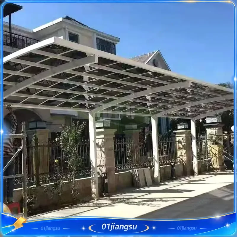 Aluminum Carport Polycarbonate Sheet Car Shed Outdoor Garage Canopy Waterproof UV Resistant Parking Shelter for Vehicle
