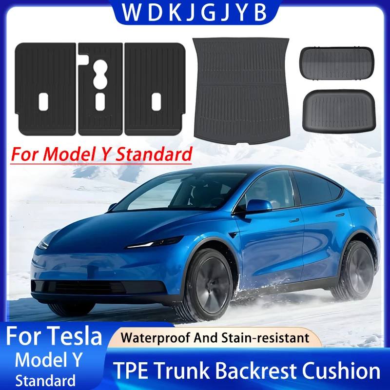 

Для Tesla New Model Y Standard 2025+ TPE Накладка на спинку багажника Устойчивая к царапинам Износостойкая водонепроницаемая накладка Аксессуары для интерьера