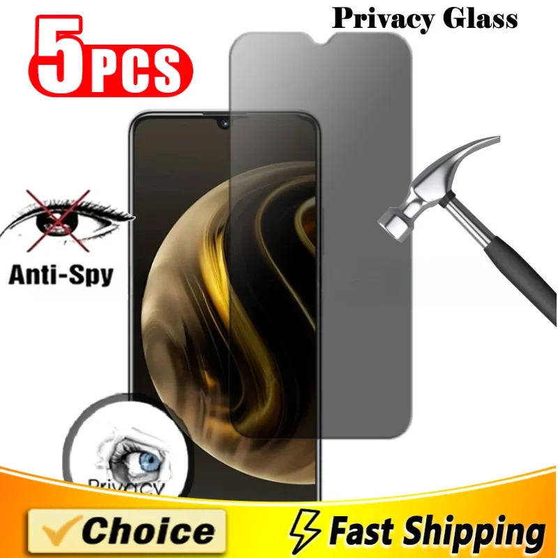 5 Pcs Anti-Scratch Glass Tempered Film For Huawei Enjoy 20 50 Plus Se Pro Z(5G) 60X High Quality Phone Anti-Peeping Privacy Film