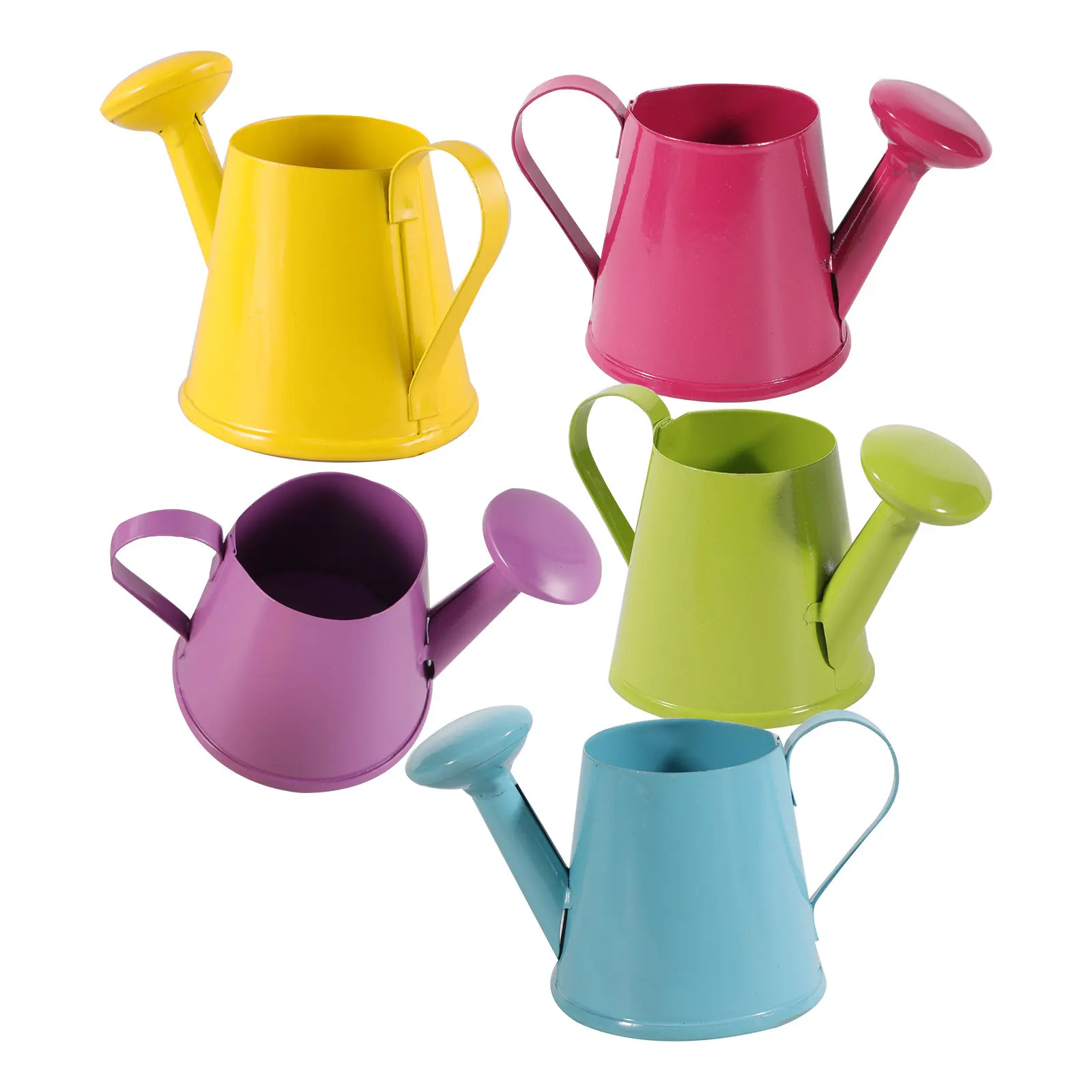 5Pcs Mini Watering Can Set Small Metal Garden Water Pot Colorful Indoor Outdoor Plants Watering Bucket for Decorative view 4