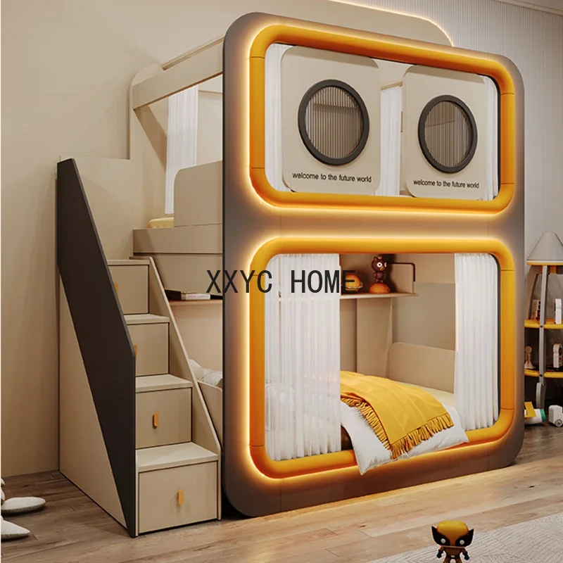 Storage Children Beds Luxury Multifunctional Modern Children Beds Twin Wooden Camas Infantiles Kids Bed Set Furniture BL50CB