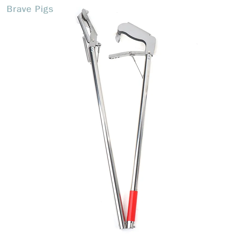 1.2m Stainless Steel Foldable Snake Tongs Stick Easy Reach Pick Up Tool Foldable Garbage Clip