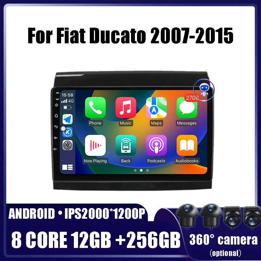 

Android 14 for Fiat Ducato 2007-2015 Car Radio Stereo Multimedia Navigation Video Player GPS Wireless 4G WIFI 5G DSP 2 din