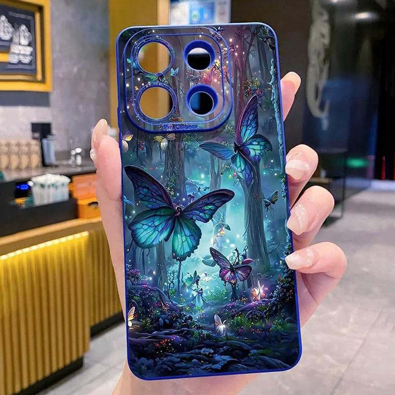 Phone Case For Xiaomi Mi 11 Lite 5G 15 14T 14 13T 13 12T 12 Poco X7 M6 X6 X5 X3 F5 F6 Pro 4G Glow In The Dark Butterfly Cover