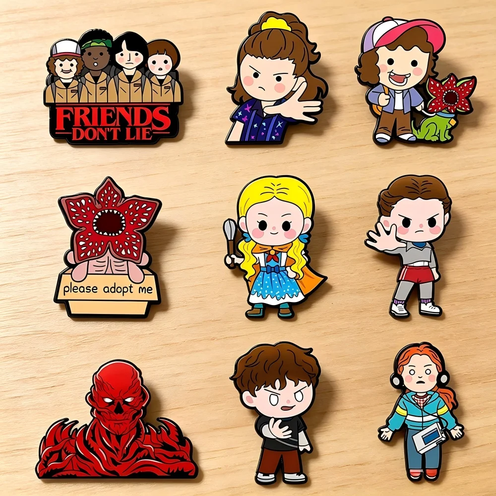 9pcs King Cannibal Demogorgon Flower Cartoon Enamel Pins Set Lapel Brooches for Backpacks And Clothing Fashionable Jewelry Gift