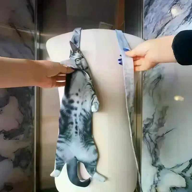 3D Cat Cat-shaped Unisex's Tie Creative Animal Pattern Kitten Necktie Satin Fabric Lifelike Neck Tie For Wedding Party