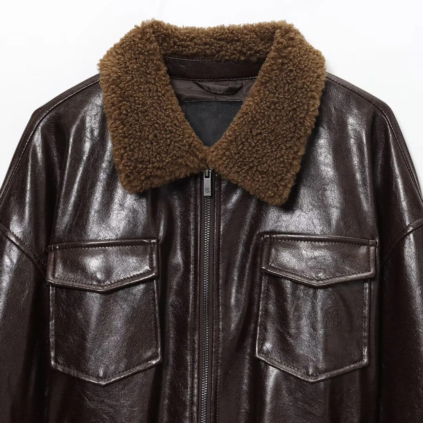 Elegante Giacca in Pelle Rivestita da Donna Autunno 2025, Nuova Collezione, Blu Personalizzato, Abbinabile a Tutto, Maniche Lunghe, Colletto Rovesciato