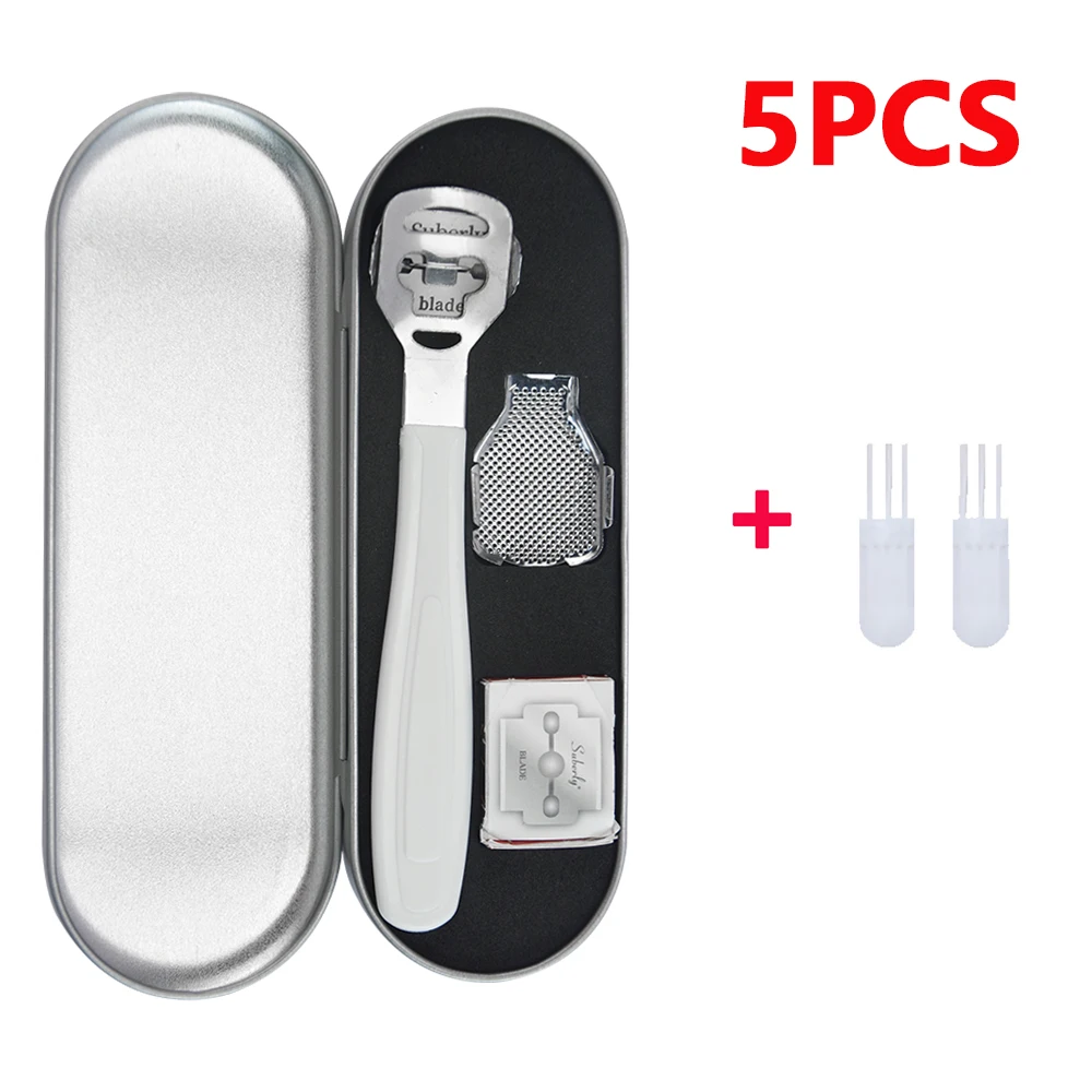 3/5 stuks roestvrijstalen voetschraper pedicure messenset, eeltverwijderaar, voethuidschraper, voetvijl, exfoliërend pedicuremes, pedicuregereedschap