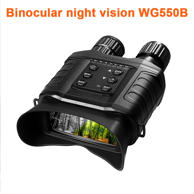 WG550B 4X teropong Digital Zoom 8MP 1080P IR, penglihatan malam cakupan 3 inci layar dengan kamera jarak gelap penuh 500m penglihatan malam