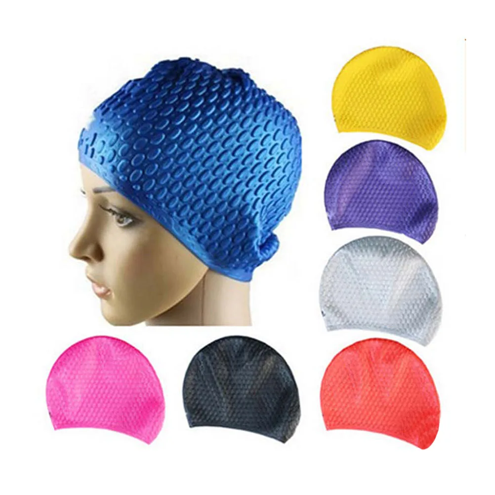 

Silicone Swimming Cap Water Caps for Women Waterproof Pool Hat Has Girls Large Hair Kids